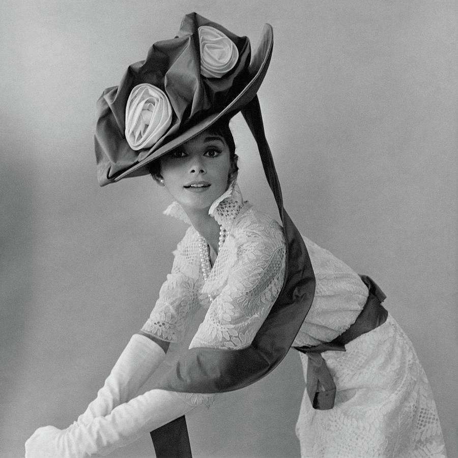 Audrey Hepburn Wearing A Givenchy Hat Photograph by Cecil Beaton