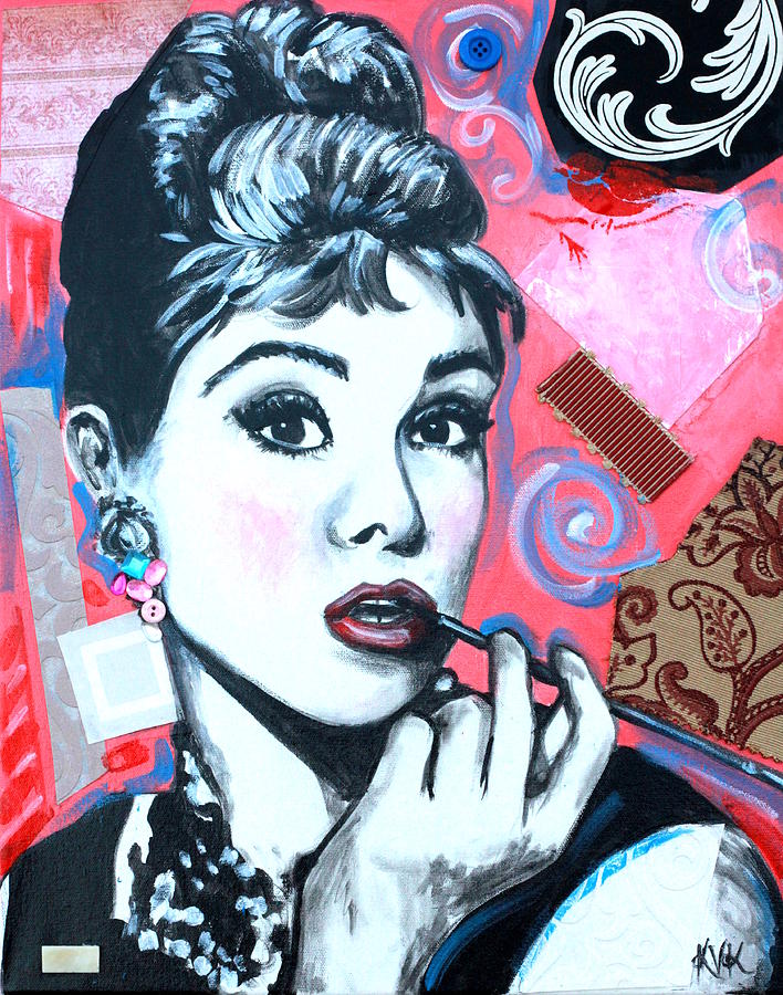 Audrey Hepburn Mixed Media by Katia Von Kral