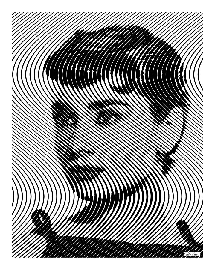 Audrey Hepburn Digital Art - Audrey Hepburn Op art by Celso Maria