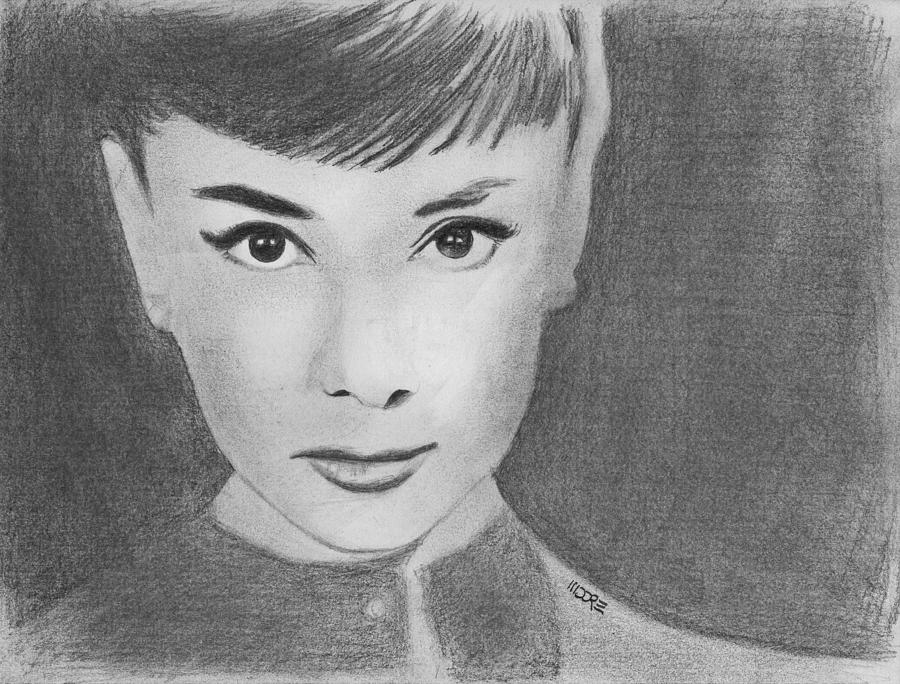 Audrey Hepburn Drawing by Pat Moore