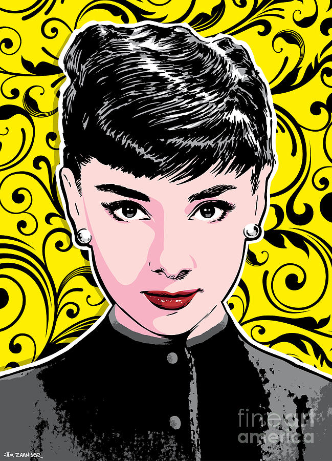 Hollywood Digital Art - Audrey Hepburn Pop Art by Jim Zahniser