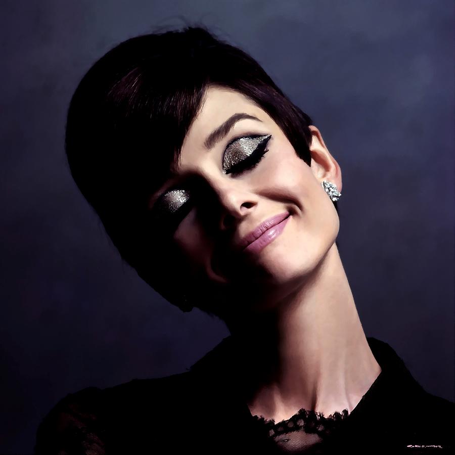 Actress Digital Art - Audrey Hepburn Portrait by Gabriel T Toro