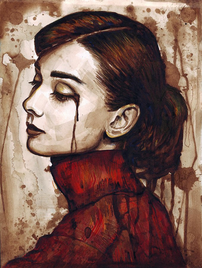 Audrey Hepburn Painting - Audrey Hepburn - Quiet Sadness by Olga Shvartsur