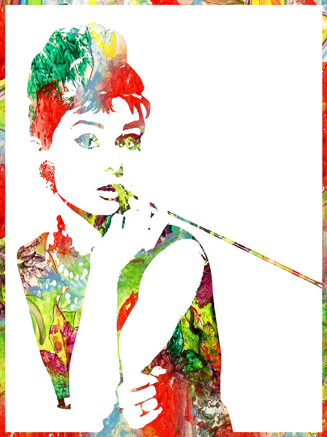 Audrey Hepburn - Watercolor Painting by Doc Braham