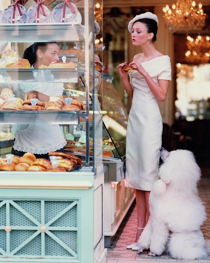 Audrey Marnay At A Patisserie With A Poodle Photograph by Arthur Elgort Audrey Marnay At A Patisserie With A Poodle Photograph by Arthur Elgort
