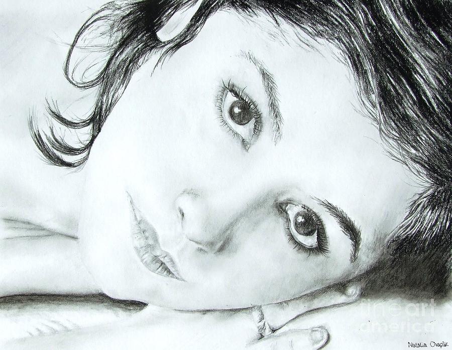 Audrey Tautou Drawing by Natalia Chaplin