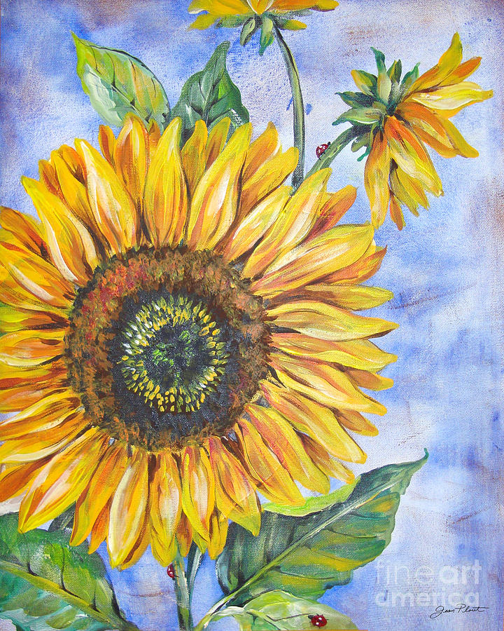 Audreys Sunflower Painting by Jean Plout