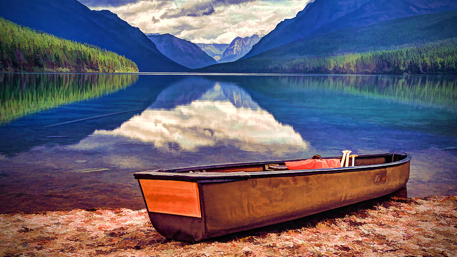 Glacier National Park Photograph - August afternoon at the lake by Jaki Miller