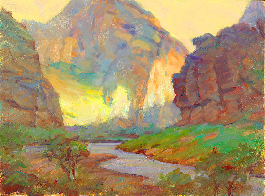 Zion National Park Painting - August on the Rogue River Zion by Ernest Principato