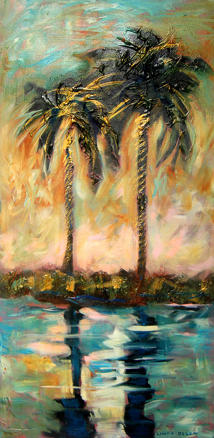 August Palm B Painting by Linda Olsen