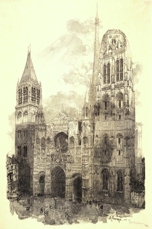 Auguste Louis Lepère French, 1849 - 1918. Rouen Cathedral Drawing by ...