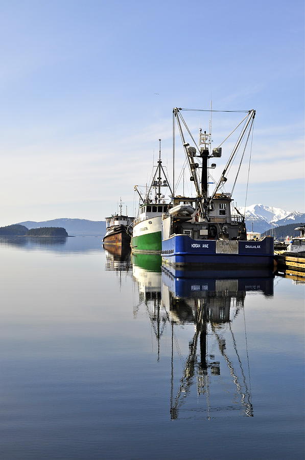 Boat Photograph - Auke Bay Reflection by Cathy Mahnke