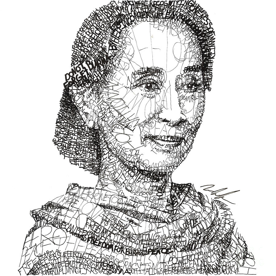 Aung San Suu Kyi Drawing by Michael Volpicelli