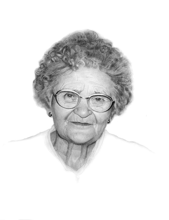 Aunt Johanna K. Drawing by Conrad Mieschke