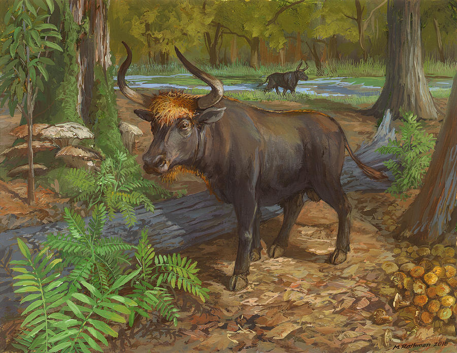 Wildlife Painting - Aurochs by ACE Coinage painting by Michael Rothman