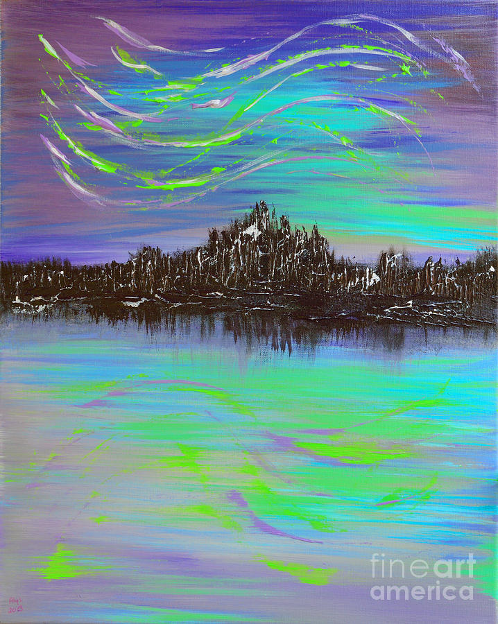 Aurora Borealis Painting by Alys Caviness-Gober