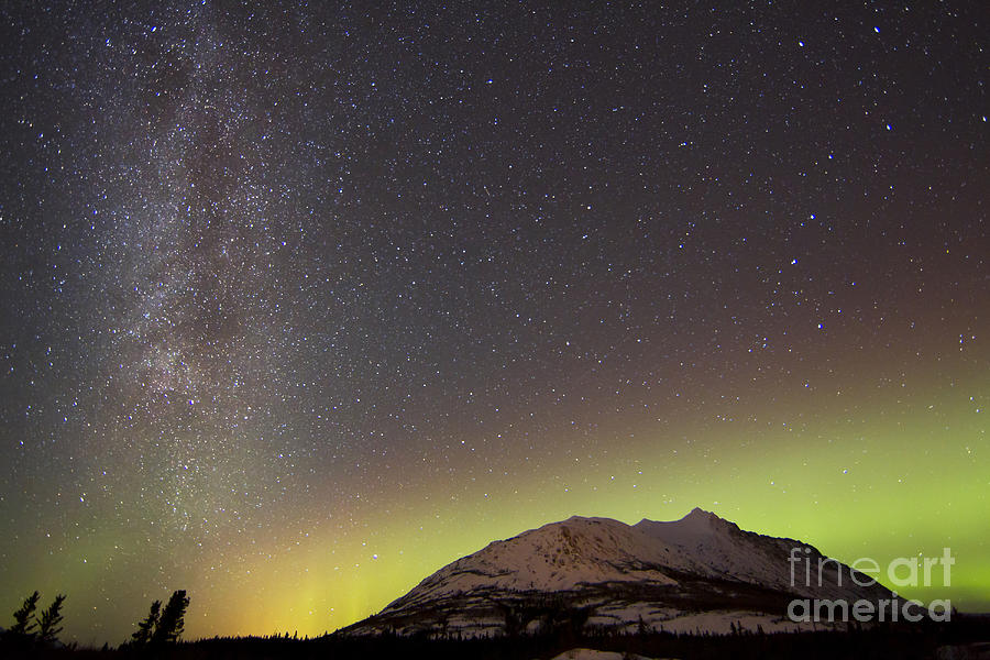 Aurora Borealis And Milky Way Photograph by Joseph Bradley