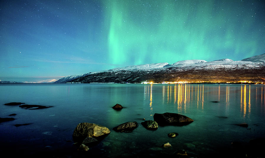 Aurora Borealis And The City Photograph by By Ferdinand Bart Alst