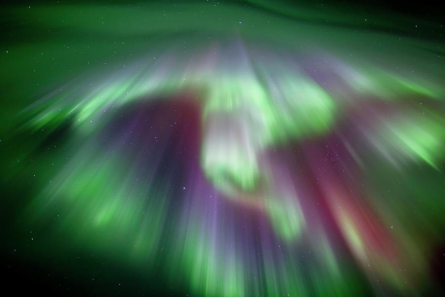 Aurora Borealis Corona With Blurred Photograph by Justinreznick