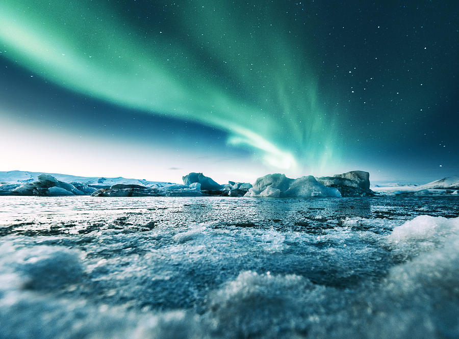 Aurora Borealis In Iceland At Jakulsarlon Photograph by Franckreporter
