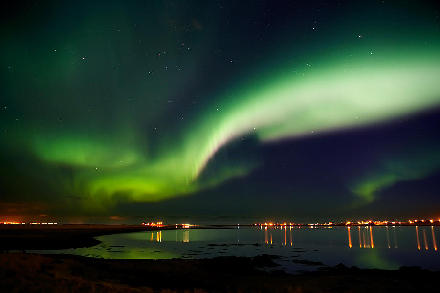 Aurora Borealis In The Sky, Alftanes Photograph by Panoramic Images