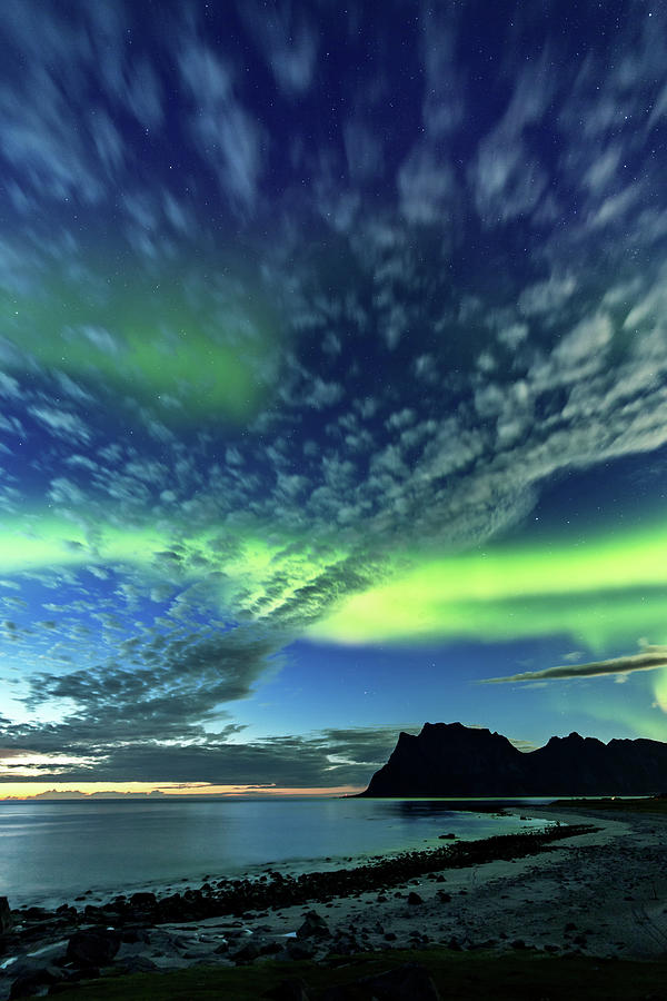 Aurora Borealis In Twilight In Norway Photograph by Sa*ga Photography