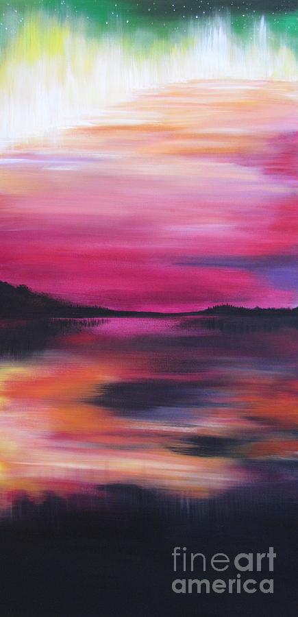 Aurora Borealis Painting - Aurora Borealis Middle by Mandy Joy Aurora Borealis Painting - Aurora Borealis Middle by Mandy Joy