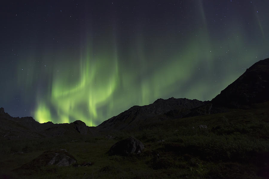 Nature Photograph - Aurora Borealis Northern Lights Dancing by Lucas Payne