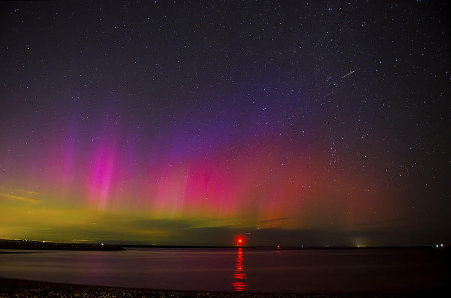 Aurora Borealis over Cape Cod Bay Photograph by Wayne Collamore - Pixels