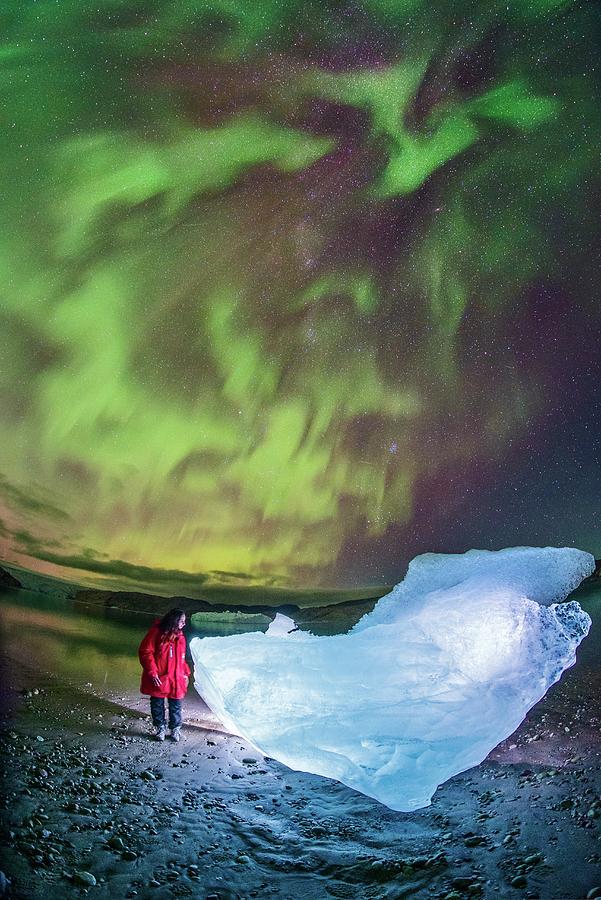 Aurora Borealis Over Glacial Ice Photograph by Juan Carlos Casado (starryearth.com) / Science Photo Library