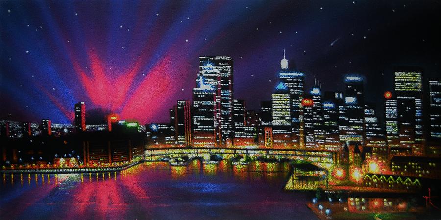 Aurora Borealis Painting - Aurora Borealis over Quebec by Thomas Kolendra Aurora Borealis Painting - Aurora Borealis over Quebec by Thomas Kolendra