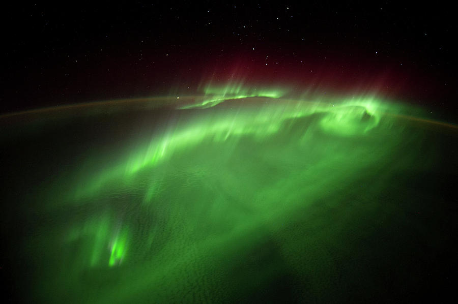 Space Photograph - Aurora Borealis Seen From The Iss by Nasa