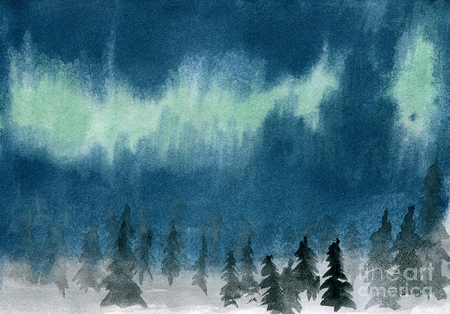Aurora North Painting by R Kyllo