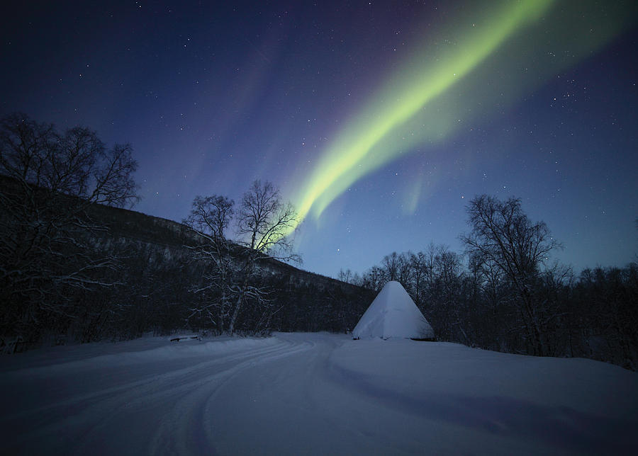 Aurora on a Blue Night Sky Photograph by Pekka Sammallahti