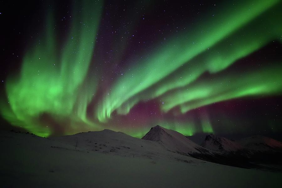 Aurora Over Kvaløya Mountains Photograph by John Hemmingsen