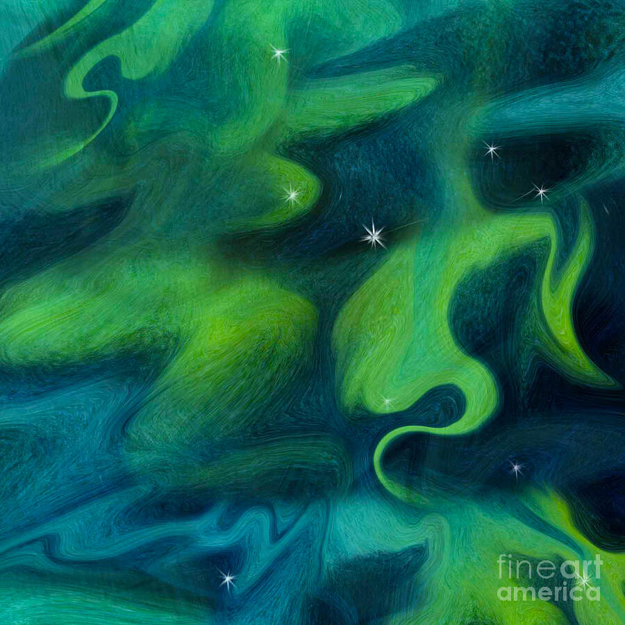 Aurora with Stars Painting by Teresa Ascone