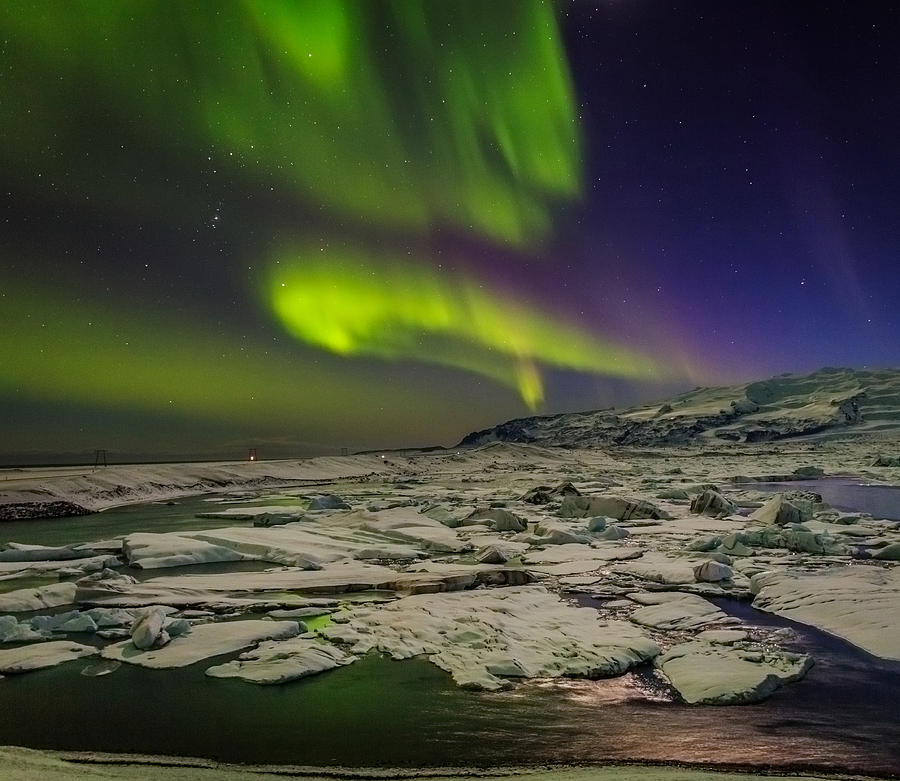 Auroras And Icebergs At The Glacial Photograph by Panoramic Images ...