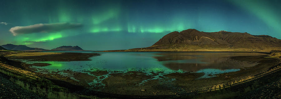 Auroras Over Hraunsfjordur Fjord Photograph by Panoramic Images