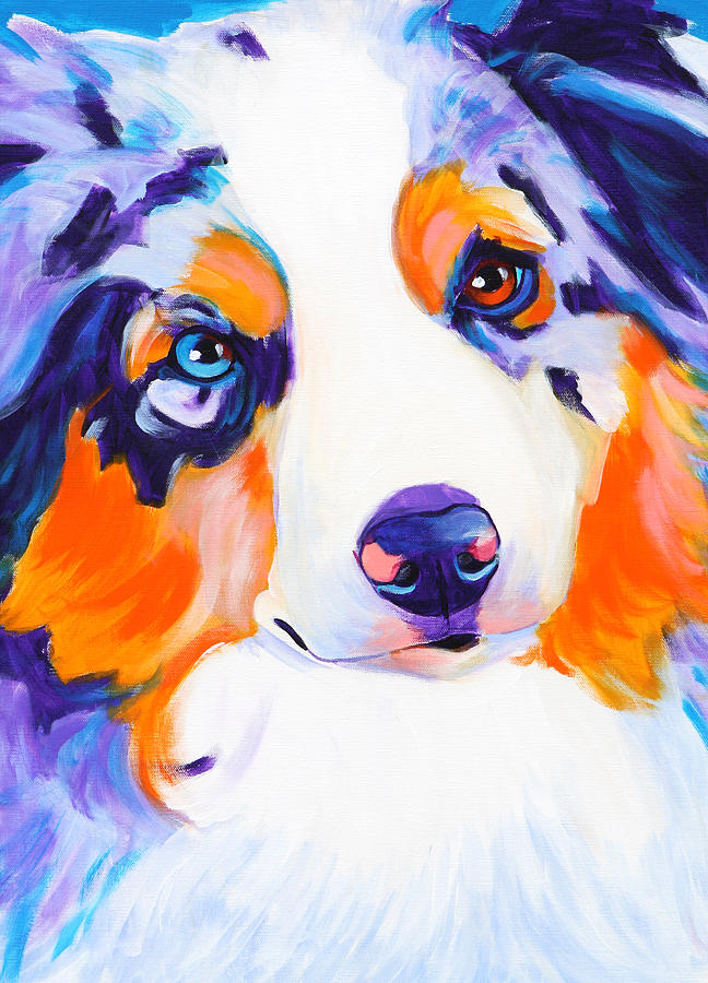Dog Painting - Aussie - Merlee by Dawg Painter