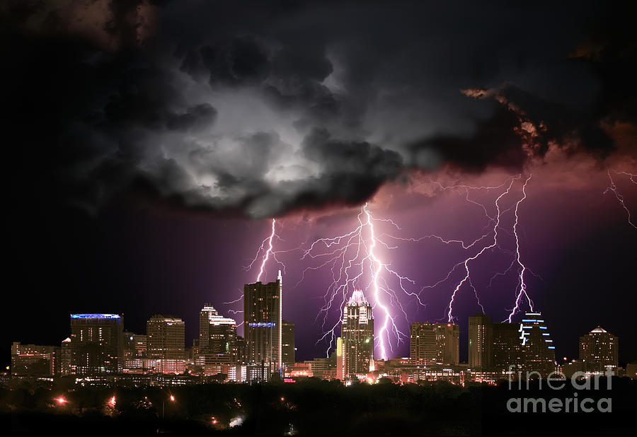 Lightning Photograph - Austin Light Show by Randy Smith