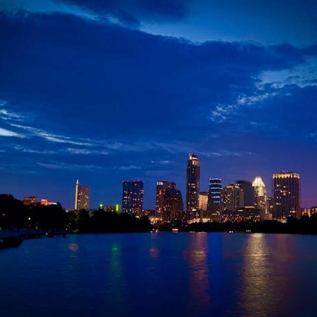 Austin Photograph - Austin Skyline At Night | Boardwalk by Christy LaSalle