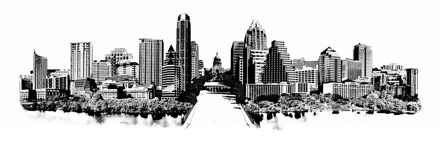 Austin Digital Art - Austin Skyline Photomontage by Sort Of Cool