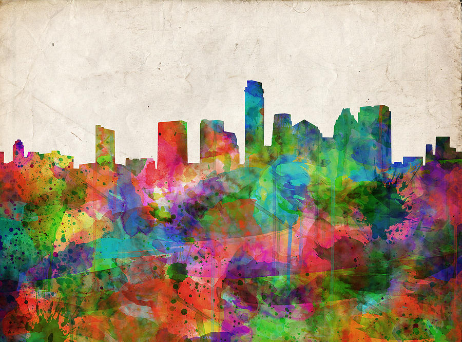 Austin Texas Abstract Panorama 4 Painting