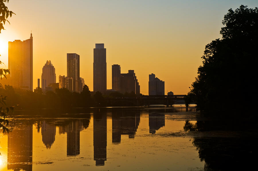 Sunrise over Austin Texas Skyline Photograph by Ginger Wakem
