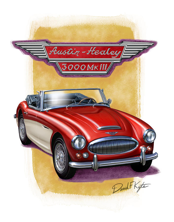 Austin3000-red-wht Painting by David Kyte