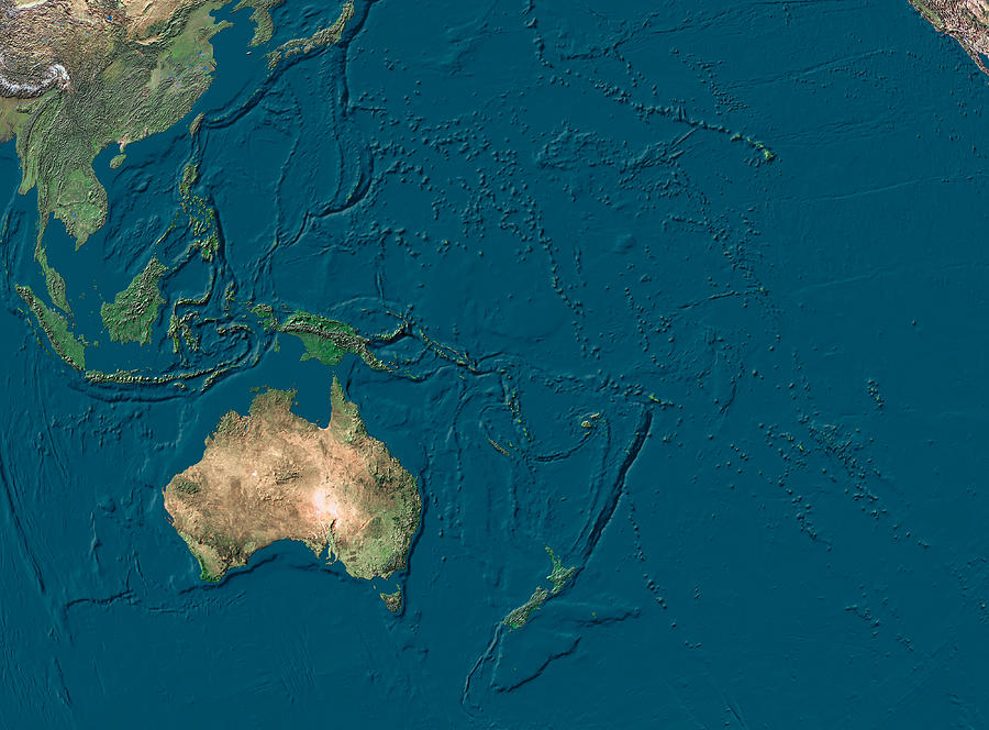 Australasia Photograph by Worldsat International/science Photo Library
