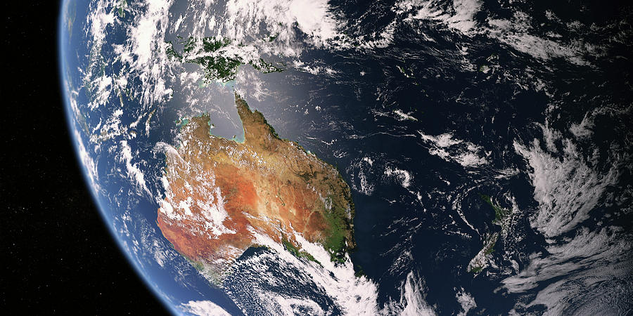 Australia And New Zealand From Space Photograph by Ikon Ikon Images