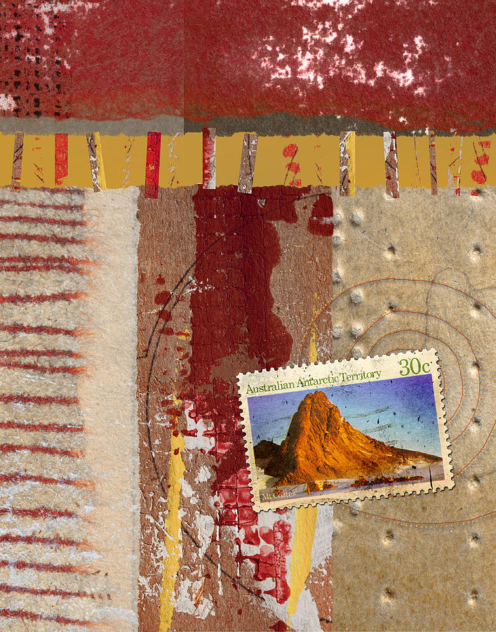 Stamp Mixed Media - Australia Antarctic Territory by Carol Leigh