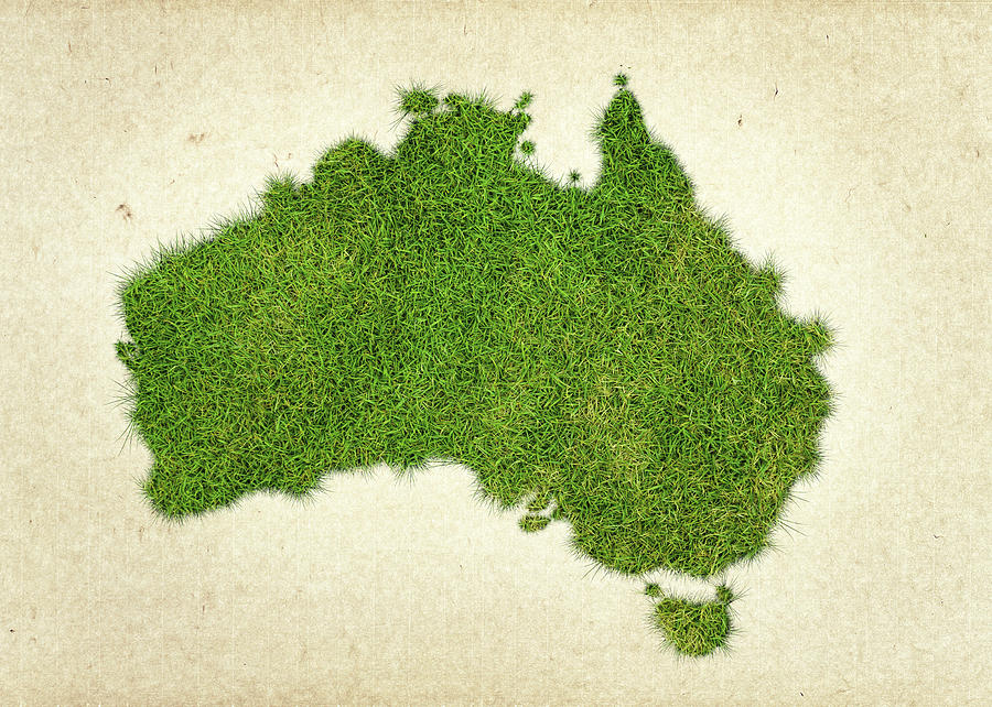 Nature Photograph - Australia Grass Map by Aged Pixel