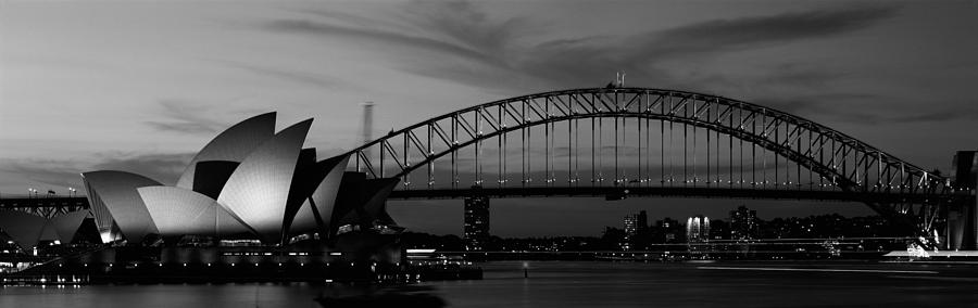 Black And White Photograph - Australia, Sydney, Sunset by Panoramic Images